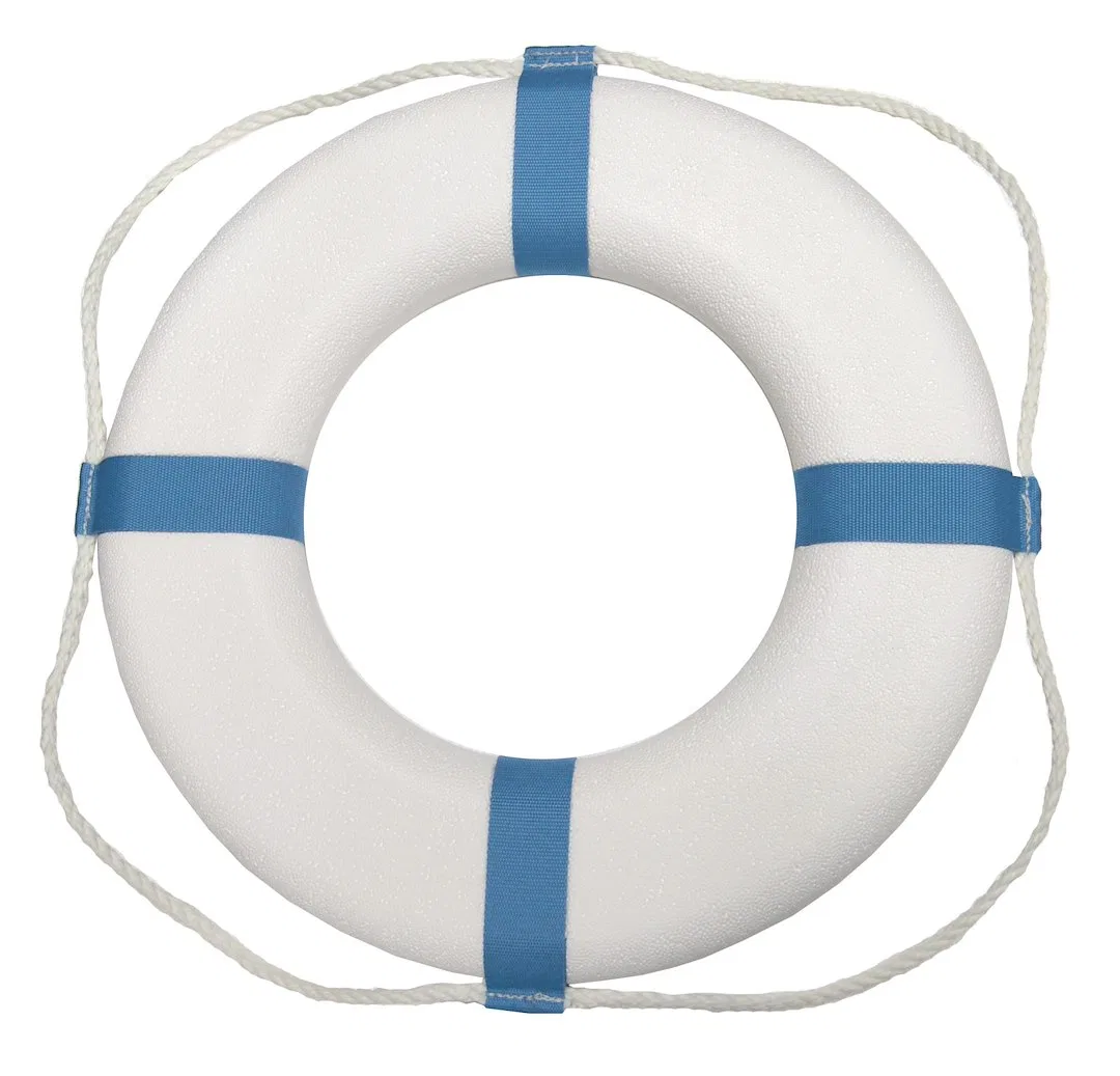 373 – TAYLOR MADE PFD - Personal Floatation Device, 25 Inch Diameter Decorative Ring White Closed Cell Foam Ring/ Pol...